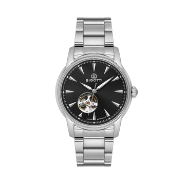 BIGOTTI MILANO Raffinato Open Heart Black Automatic férfi karóra BG110632-2