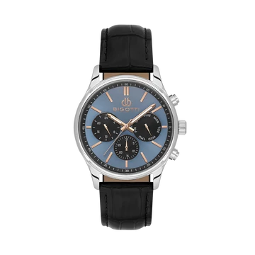 BIGOTTI MILANO Quotidiano Leather Steel Blue férfi karóra BG110733-4
